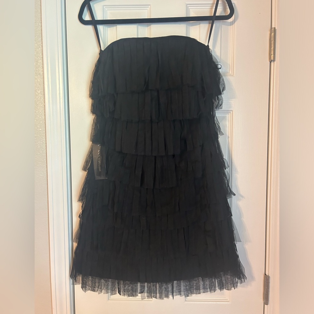 NWT Ann Taylor tulle fringe cocktail dress size 0